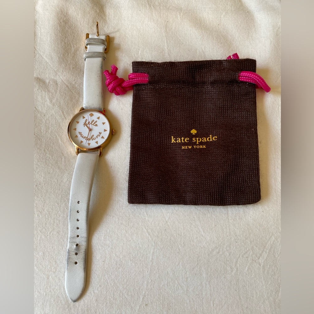 Kate Spade white leather band watch
